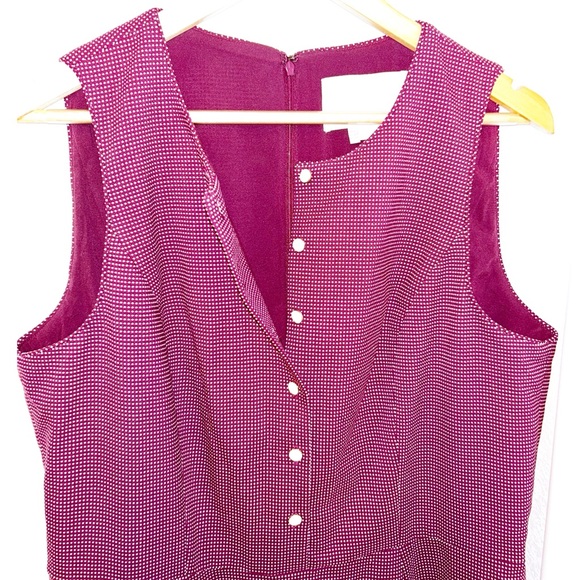 GAL MEETS GLAM Plus The MEG PolkaDot Jacquard Fit & Flare Dress WINE SZ: 14 - Picture 5 of 16